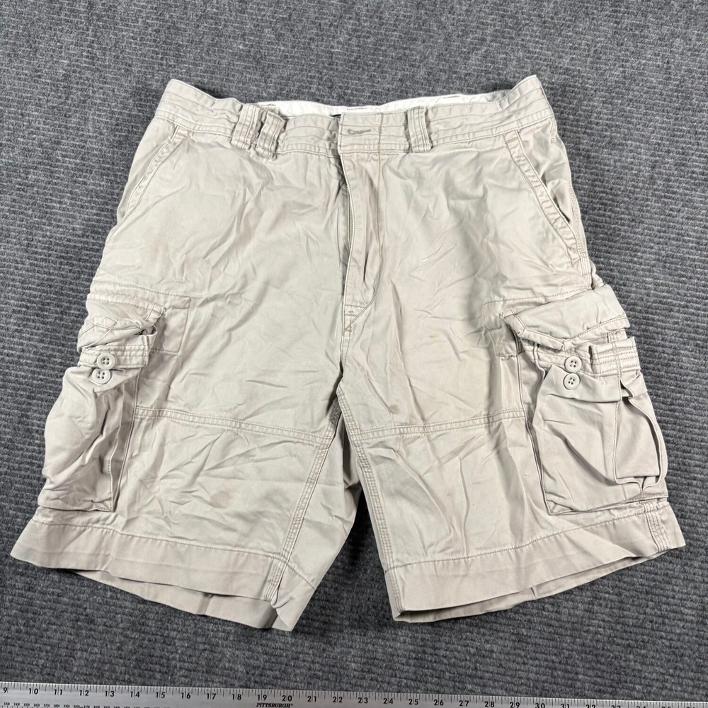 Polo Ralph Lauren Cargo Shorts Mens 35 Khaki Good Classic Chino Cotton Utility